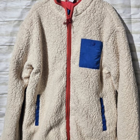 Cream Lego Sherpa Jacket with Red Trim and Blue Accents Kids - Picture 3 of 9